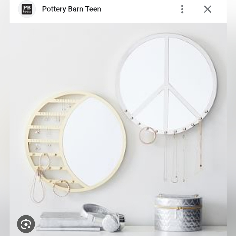 ⭐️BRAND NEW⭐️ POTTERY BARN TEEN: Shine On Jewelry Mirror, Silver Peace